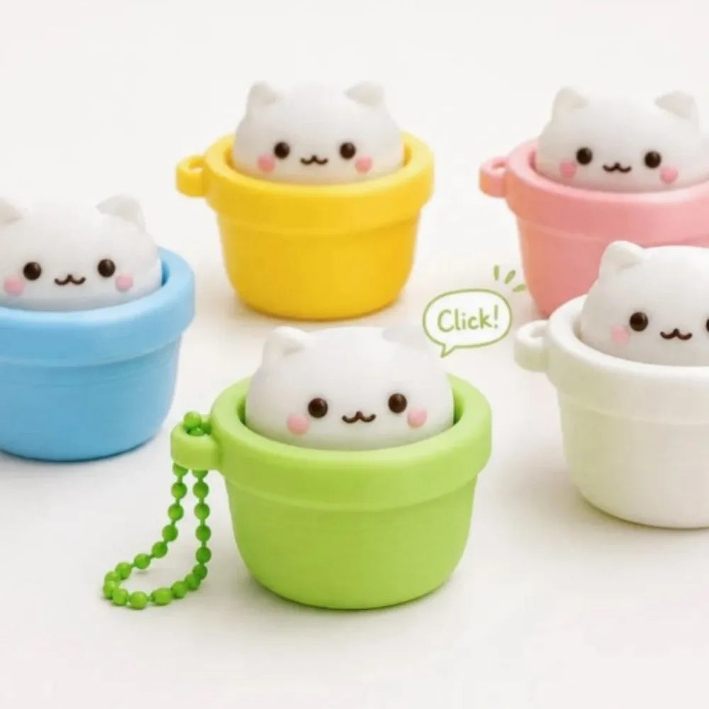 Porte-clés squishy animaux dans une tasse