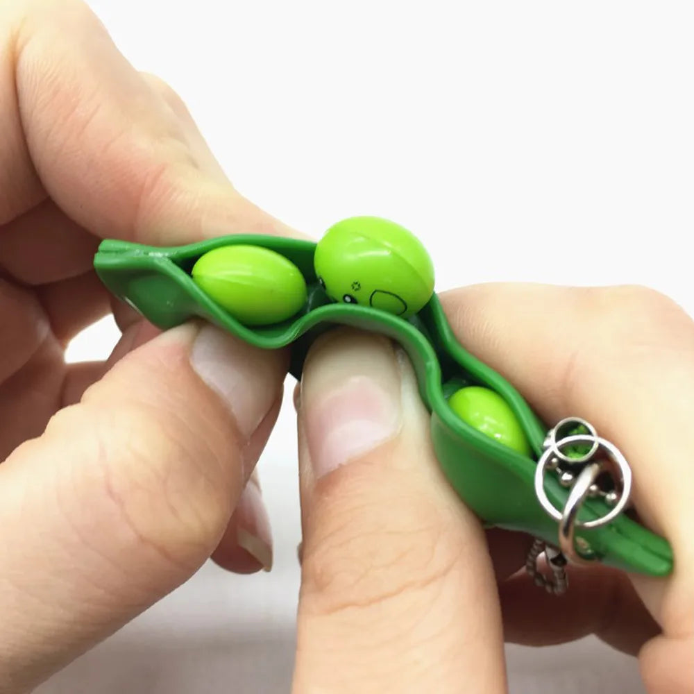 Squishy Edamame Fidget Porte-clés Anti-stress