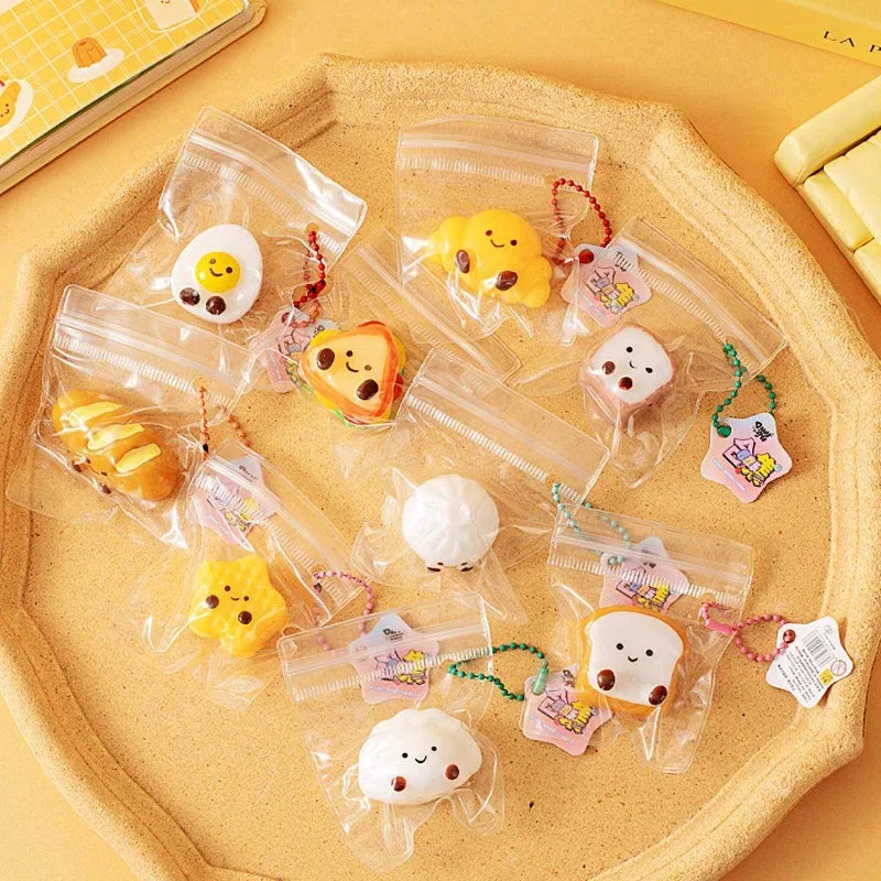 Squishy Porte-clés Nourriture Kawaii - Lot de 5