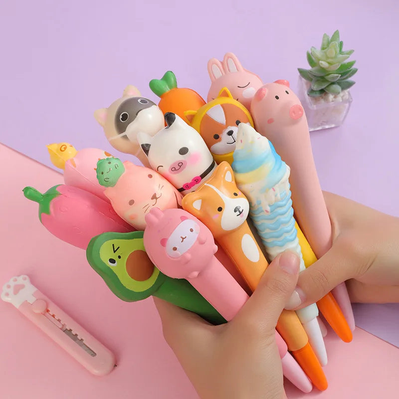 Stylo Kawaii Squishy Animaux et Fruits