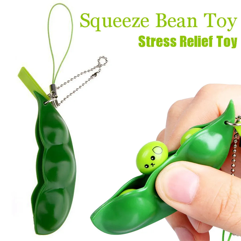 Squishy Edamame Fidget Porte-clés Anti-stress