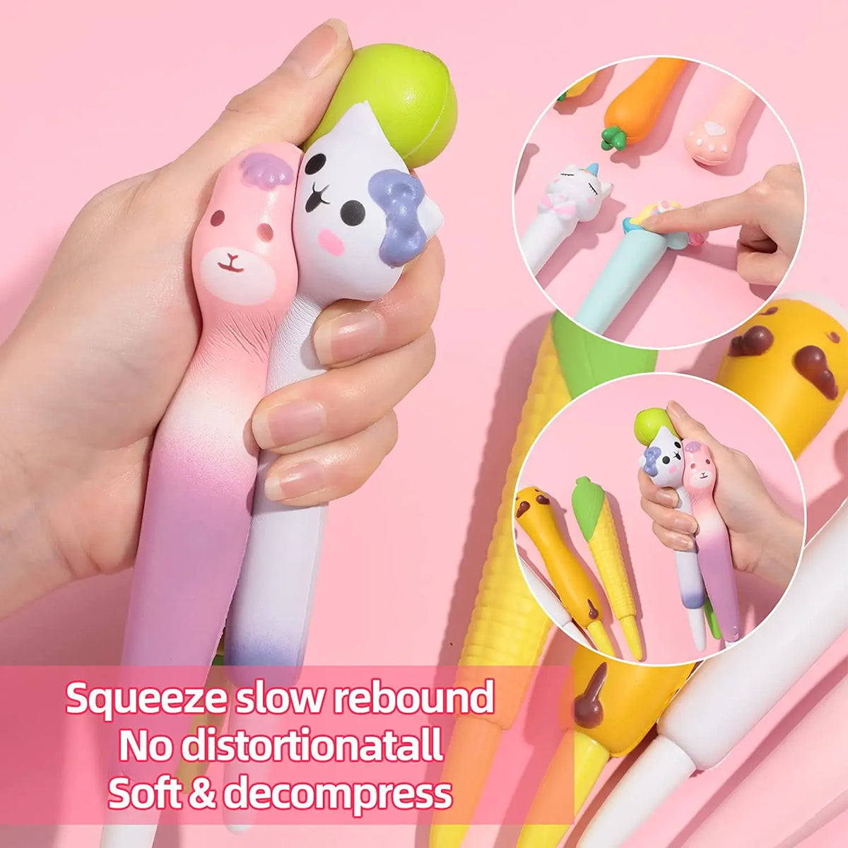 Stylo Kawaii Squishy Animaux et Fruits