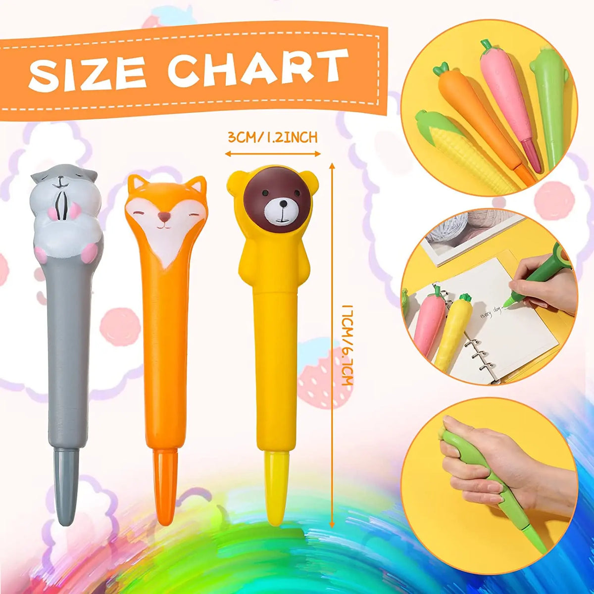 Stylo Kawaii Squishy Animaux et Fruits