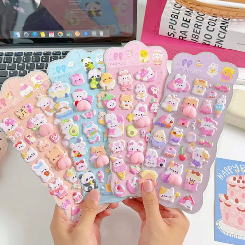 Autocollants 3D Squishy Animaux Kawaii