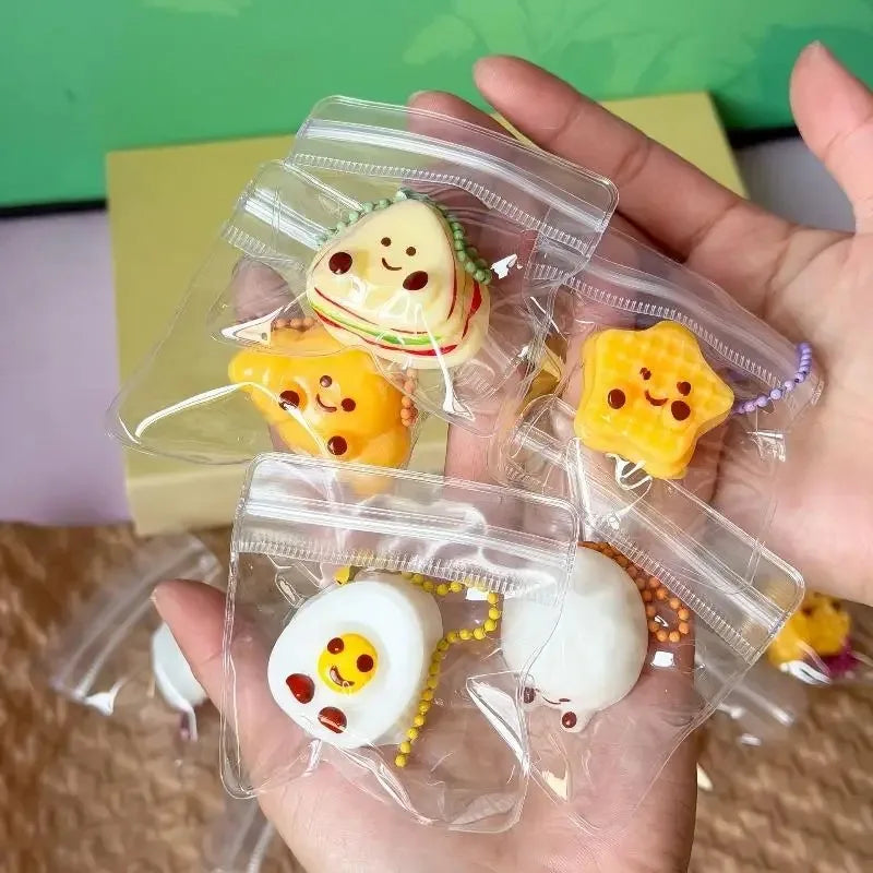 Squishy Porte-clés Nourriture Kawaii - Lot de 5