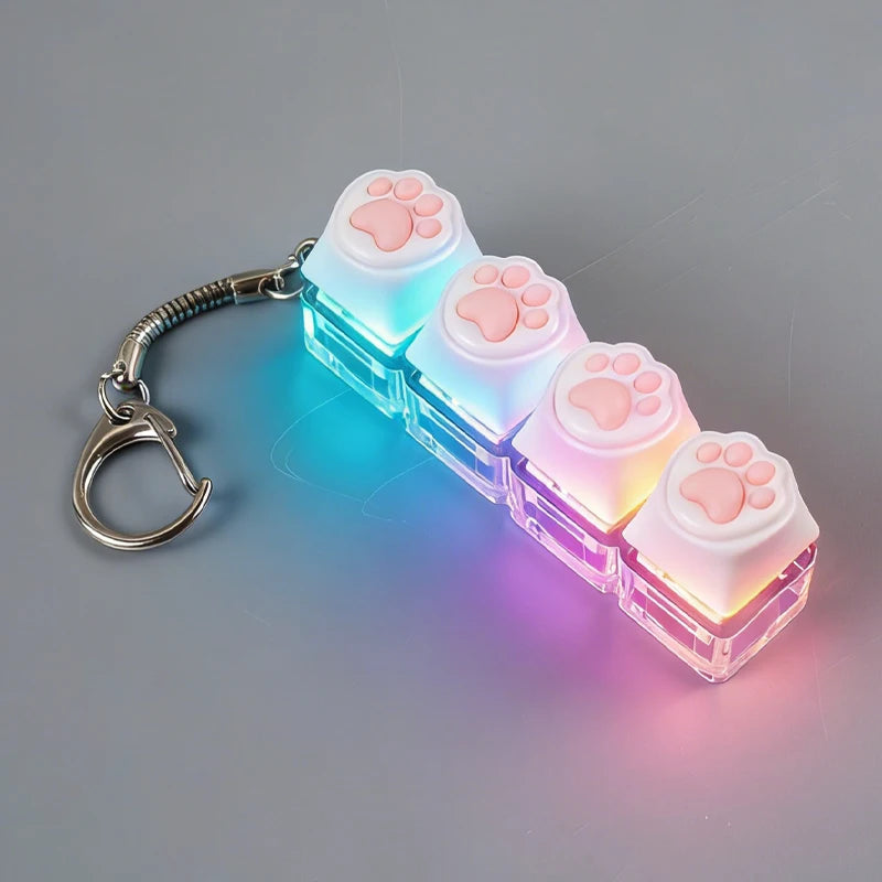 Porte-clés LED clavier pattes de chat - packaging