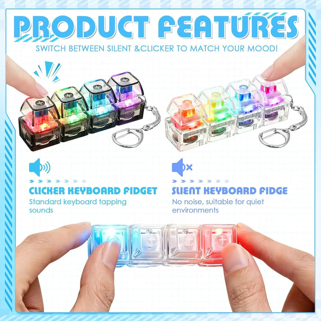 Porte-clés LED clavier pattes de chat - accroché au sac