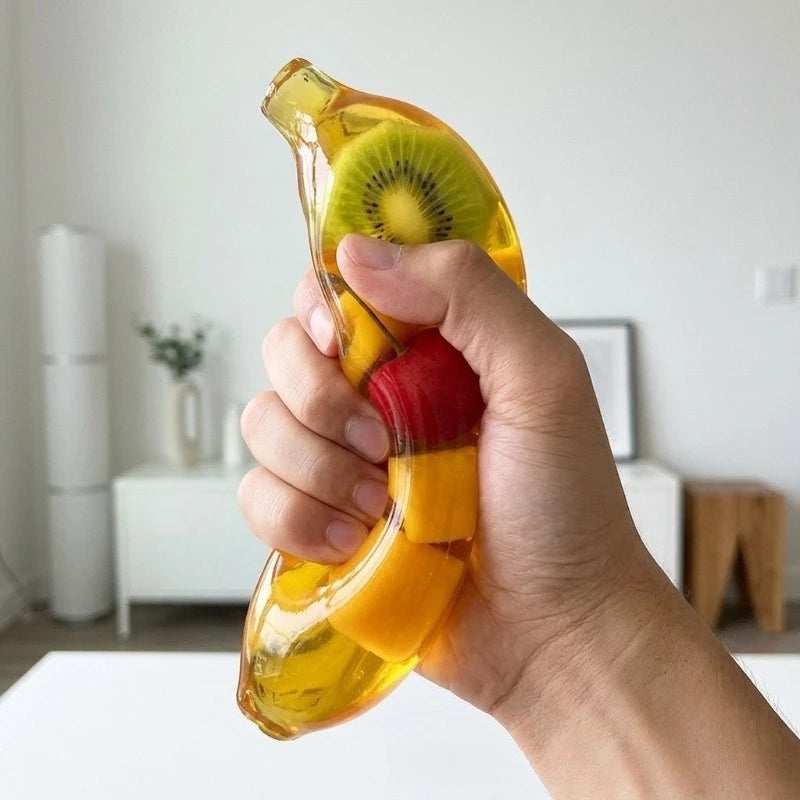 Squishy Banane Gelée morceaux de fruits